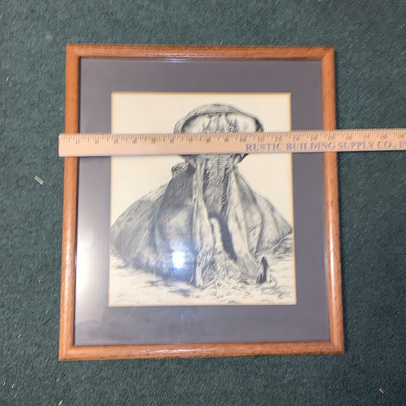 A HOUSE HIPPO FOR YOU!! An Original piece in pencil and charcoal. Pro framed - Picture 6 of 6